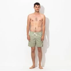 Banks Journal Label Elastic Boardshort - Green Tea Shorts -Banks Journal store unnamed file 690