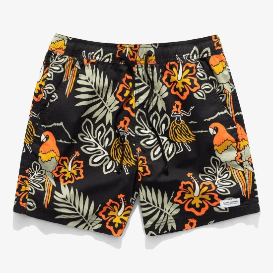 Banks Journal Aloha Club Elastic Boardshort Shorts Black 3 Banks Journal Aloha Club Elastic Boardshort Shorts Black