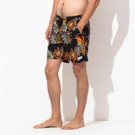 Banks Journal Aloha Club Elastic Boardshort Shorts Black 6 Banks Journal Aloha Club Elastic Boardshort Shorts Black - Image 4