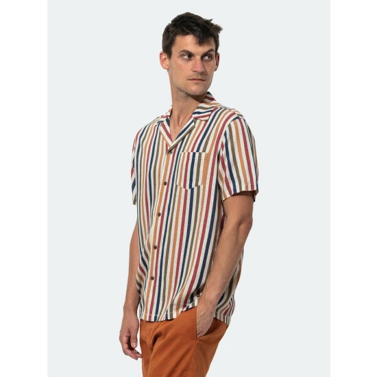 Banks Journal Paddock S/S Woven Shirt Shirts Bone 5 Banks Journal Paddock S/S Woven Shirt Shirts Bone - Image 3