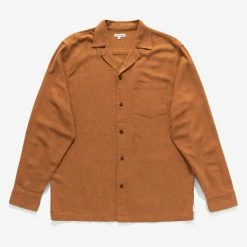 Banks Journal Brighton L/S Woven Shirt Shirts Tobacco