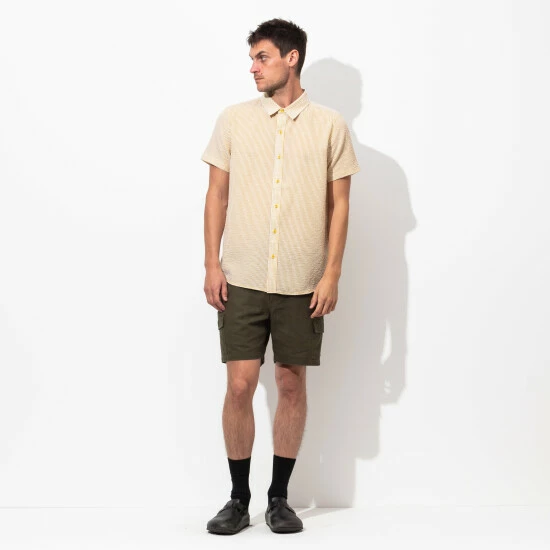 Banks Journal Tallows S-S Woven Shirt Shirts Dark Mustard 4 Banks Journal Tallows S-S Woven Shirt Shirts Dark Mustard - Image 2