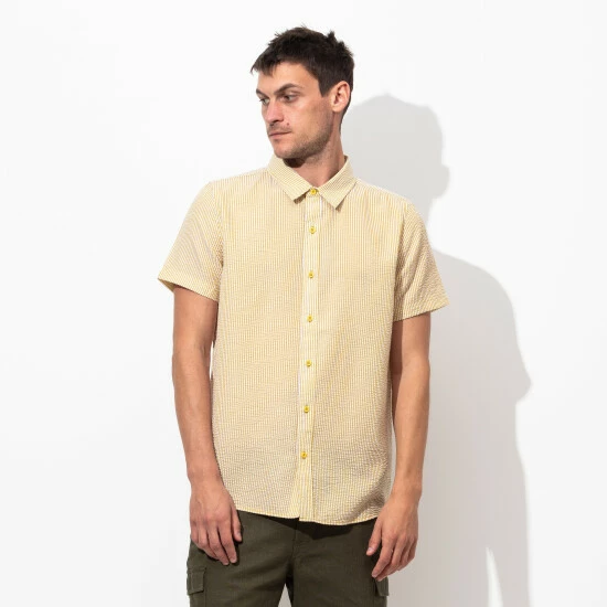 Banks Journal Tallows S-S Woven Shirt Shirts Dark Mustard 5 Banks Journal Tallows S-S Woven Shirt Shirts Dark Mustard - Image 3