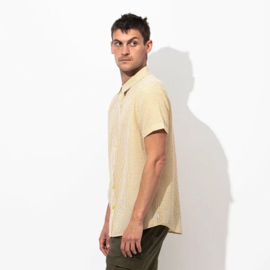 Banks Journal Tallows S-S Woven Shirt Shirts Dark Mustard 6 Banks Journal Tallows S-S Woven Shirt Shirts Dark Mustard - Image 4