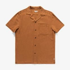 Banks Journal Brighton S/S Woven Shirt - Tobacco Shirts